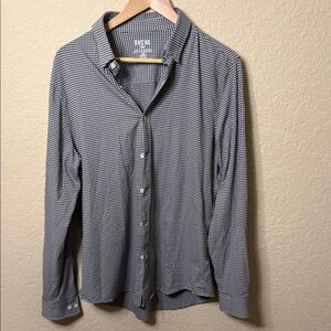 RHONE Men's Black and White Gingham Shirt